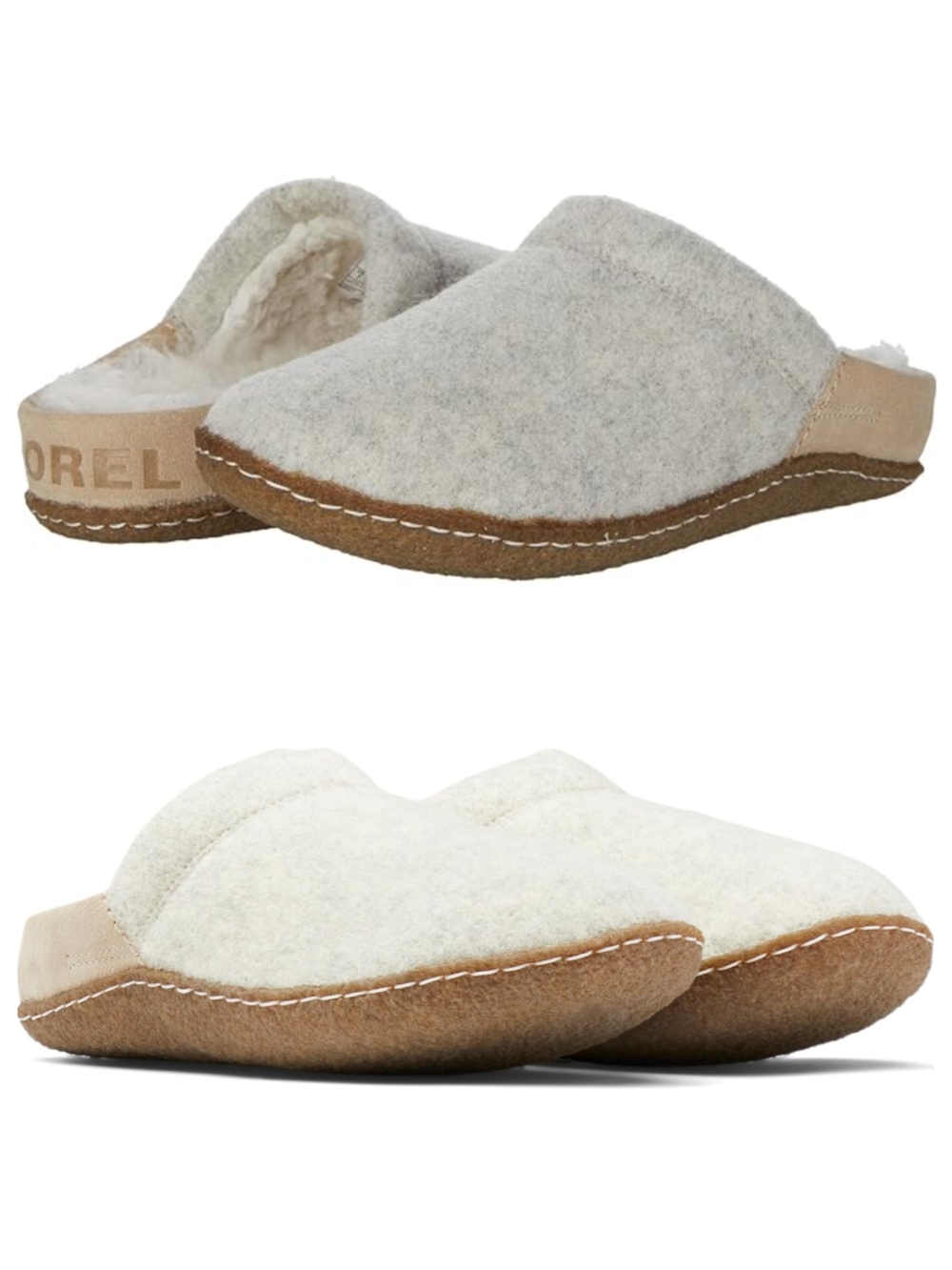 Sorel Women's Nakiska Scuff Slippers Mule Slip-On Cream Light Grey Tan Size 10